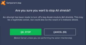How to disable avast antivirus from system tray step 4
