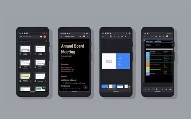 Dark mode goes live for Google Docs, Sheets, and Slides on Android devices