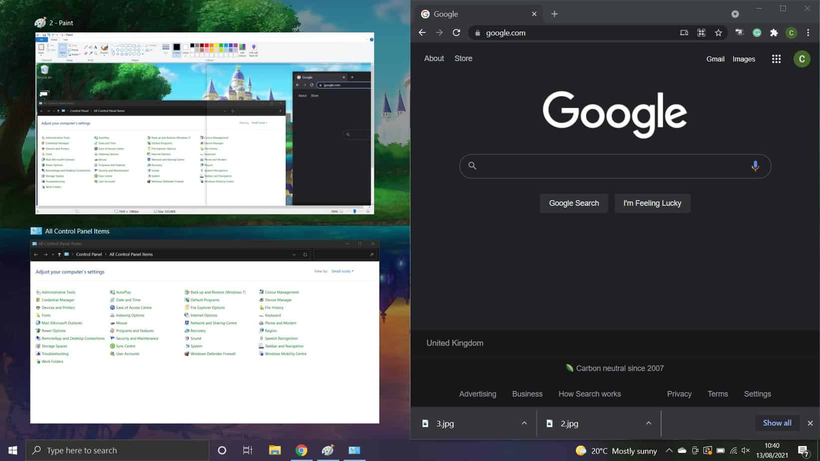 how to split screen in windows 10