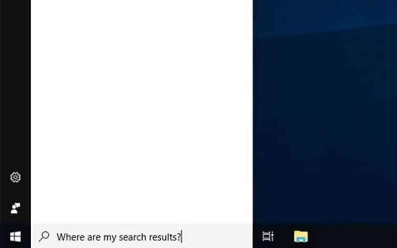 windows 10 search not working