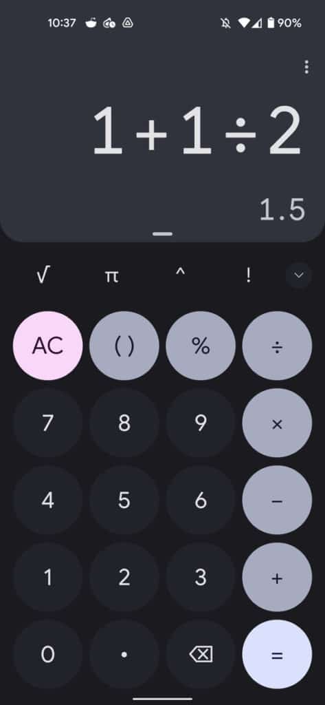 Calculator With Material You Redesign