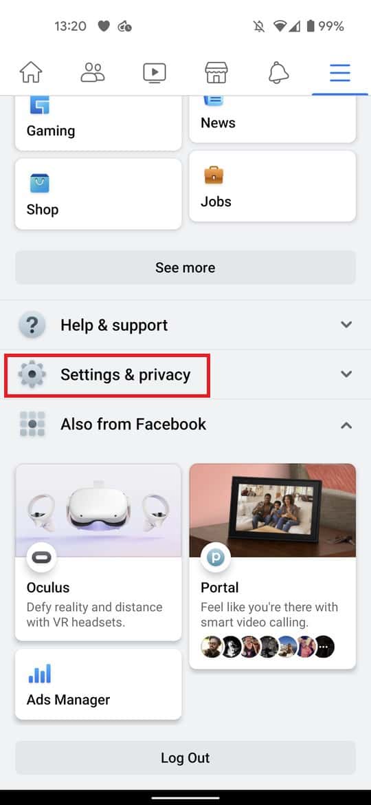 Settings & Privacy Facebook