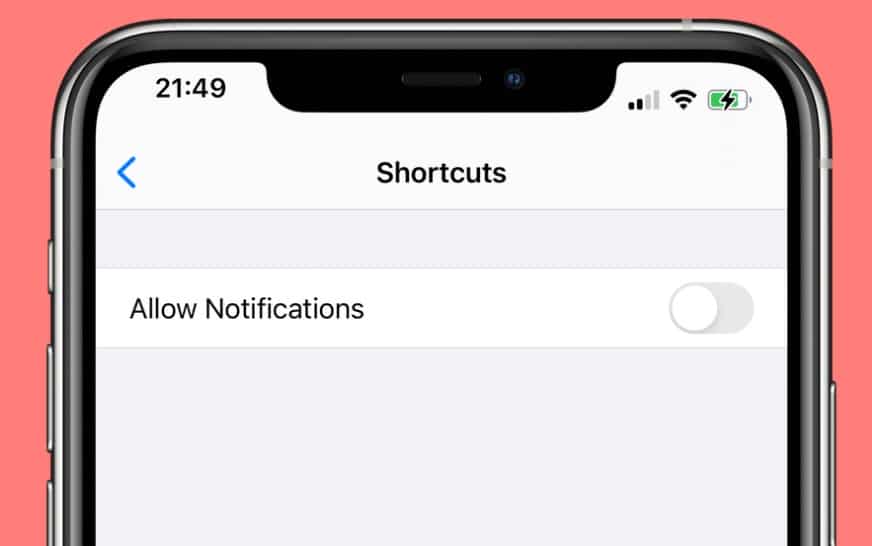how to turn off shortcut notifications iOS 15