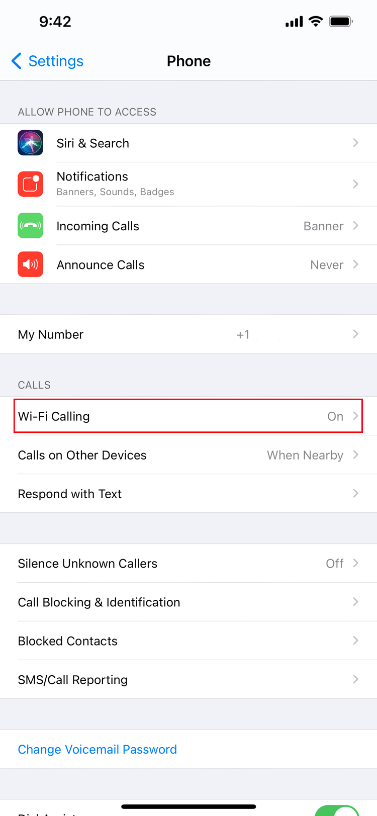 iOS 15 WiFi Calling Enable