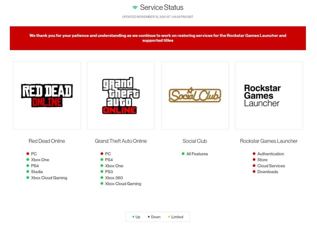 rockstar games launcher status