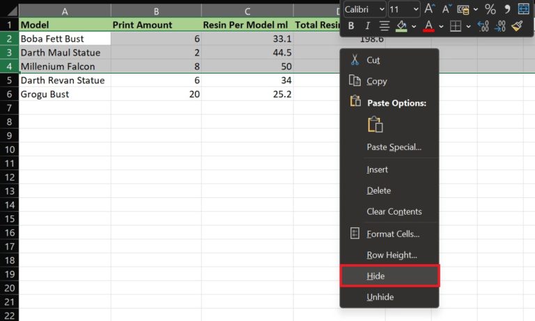How To Hide And Unhide Columns And Rows In Excel