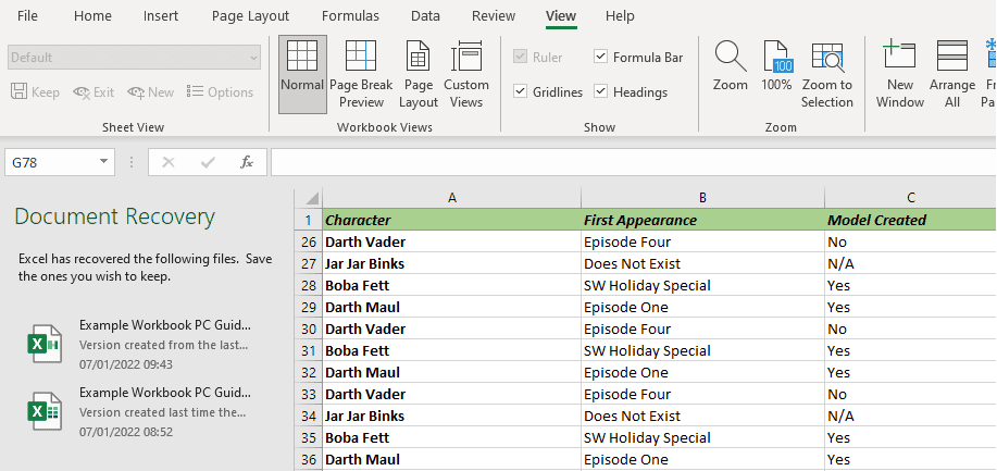How to freeze a row in Excel feature