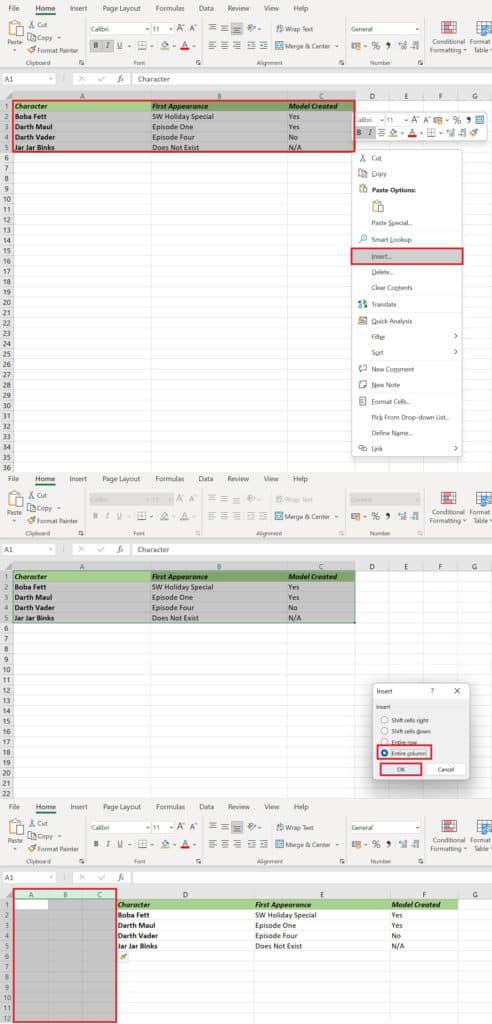 how to add columns in excel