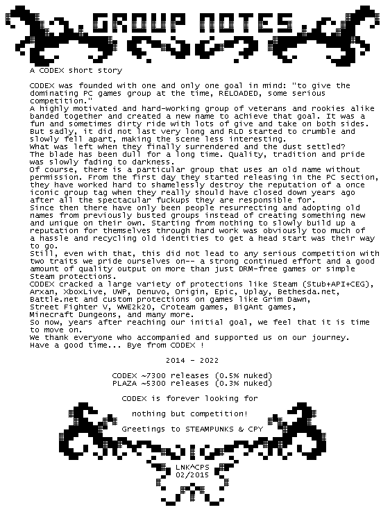 Codex group notes.