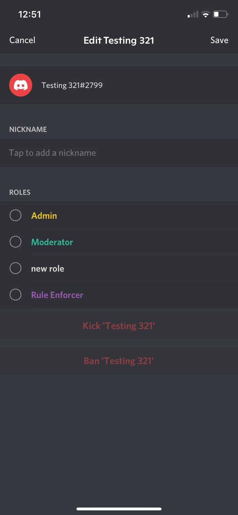Assigning Roles On Mobile