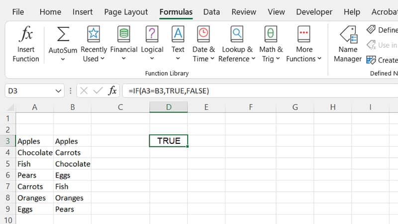 Compare Two Columns For Exact Row Match