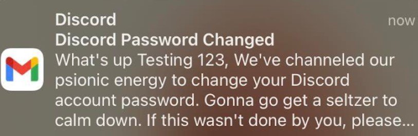Discord Password Changed