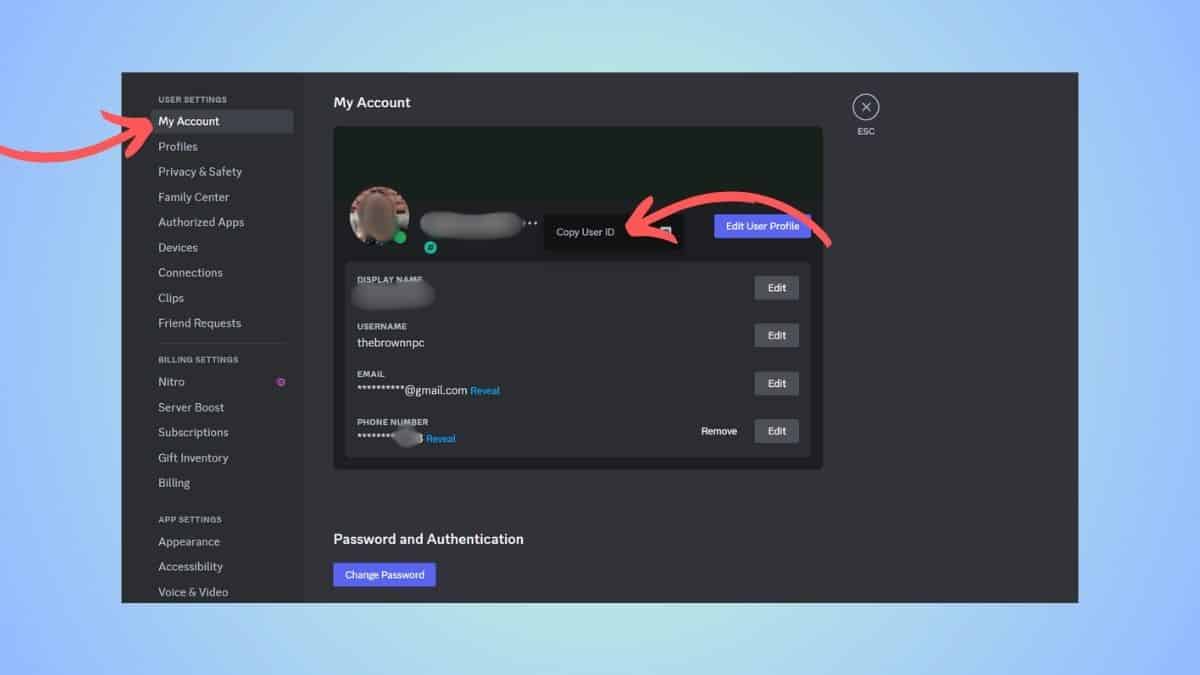 copy user id