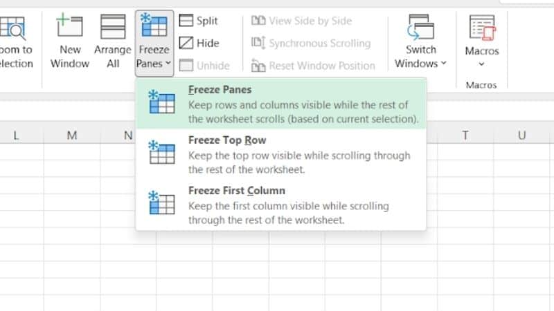 how to freeze panes in excel