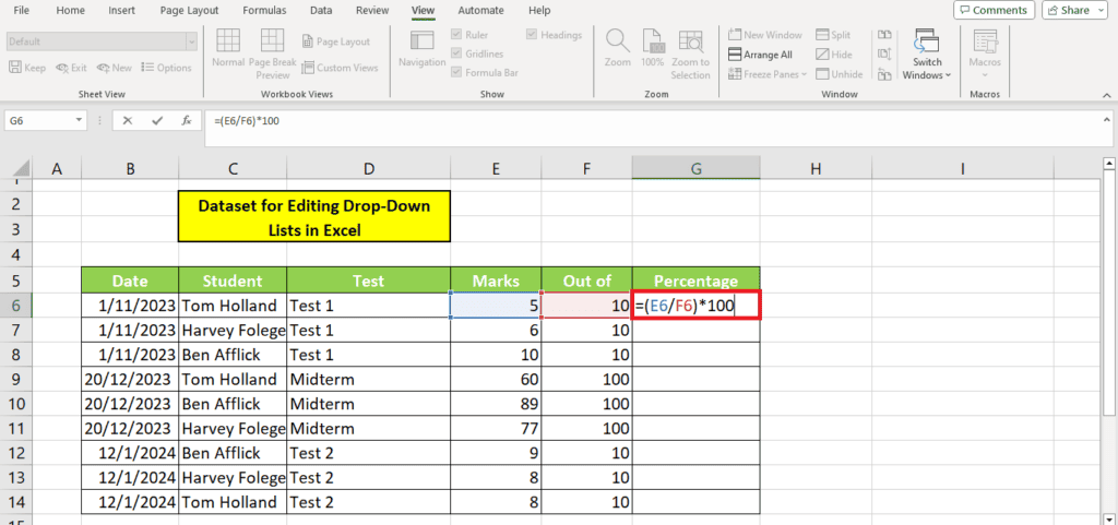 A screenshot of an excel spreadsheet with enabled macros.