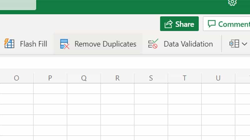 remove duplicates on Excel Online