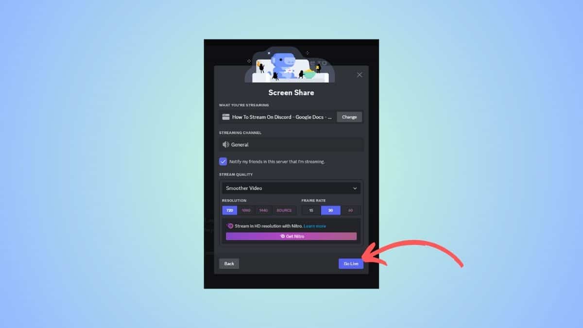 Discord live streaming framerate and resolution