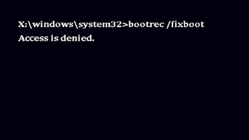 Bootrec Fixboot Access Is Denied