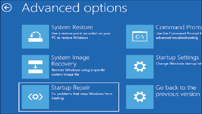Click On The “Repair Your Computer” Option