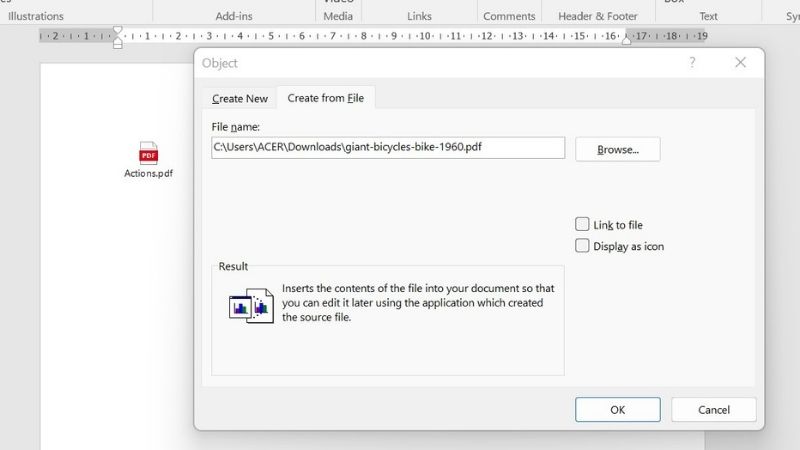 How To Insert A PDF Into Word (Non-Editable Object)