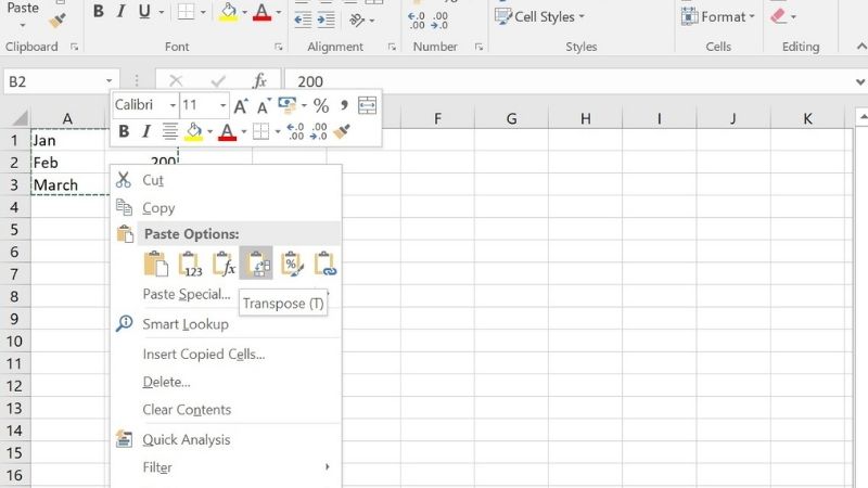 How To Transpose Cells Using Copy And Paste