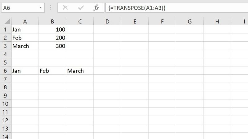 Rotating Cells In Excel With The Transpose Function