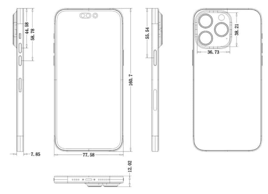 iPhone 14 design sketch