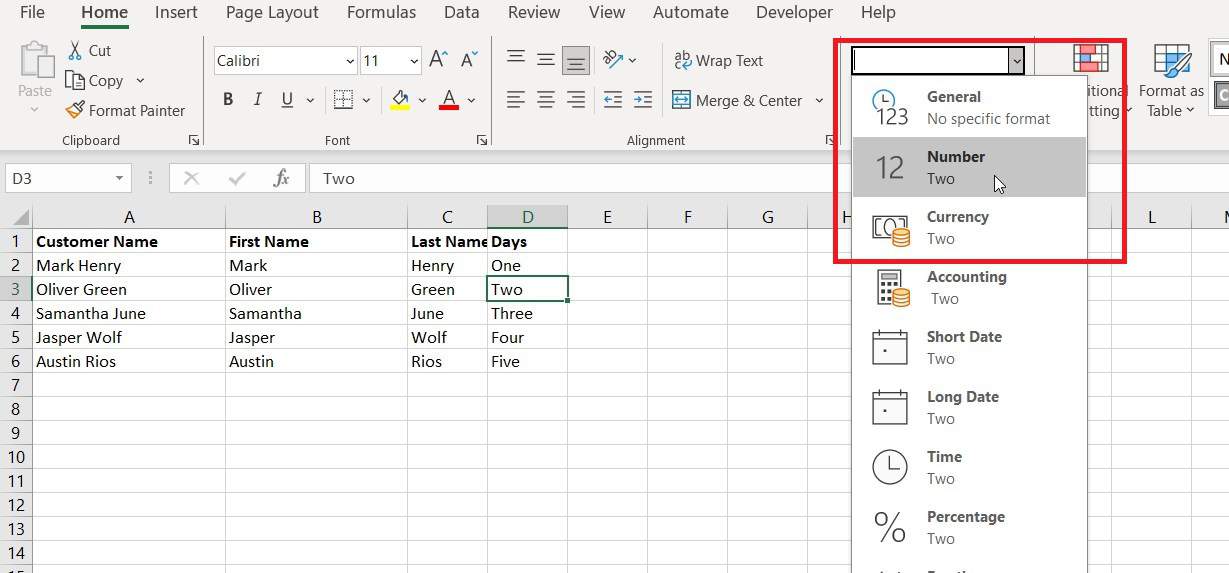How to convert text to numbers in Excel while creating a spreadsheet.
