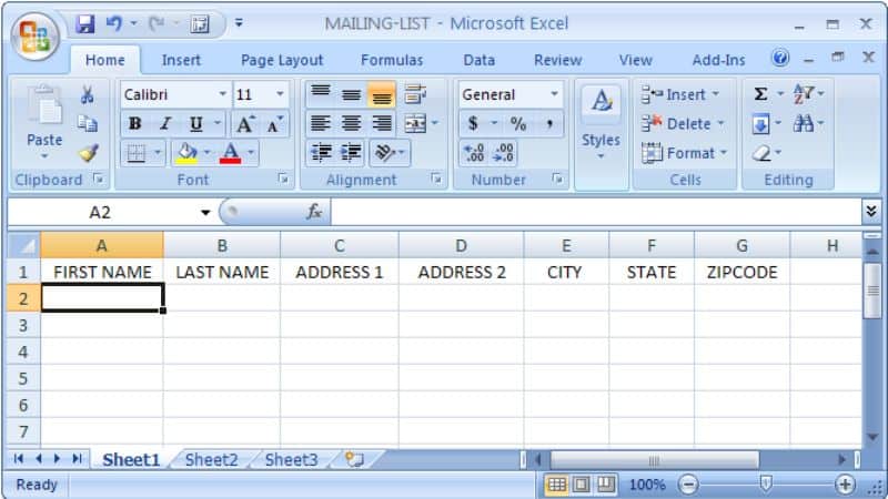 Step one: Making your Microsoft Excel Worksheet