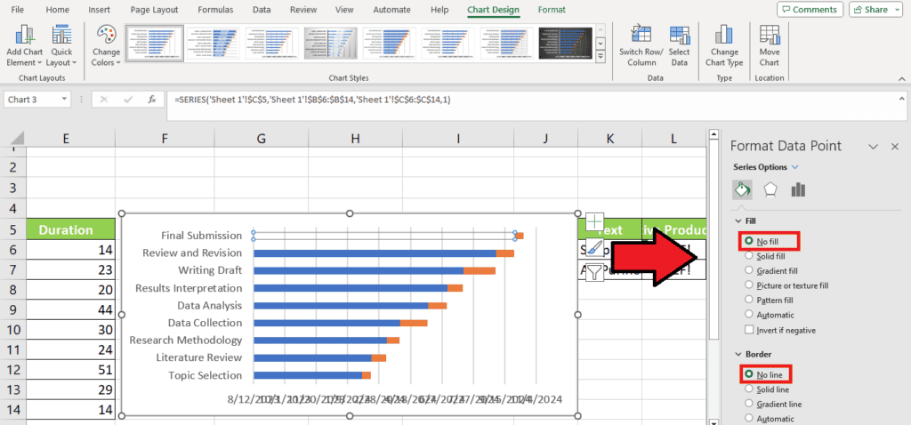 How to create a Gantt chart in Excel.