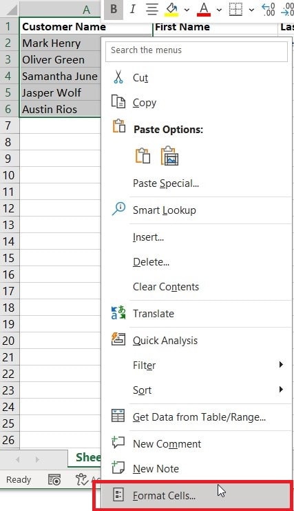 A screenshot of a computer with a locked column in Excel.