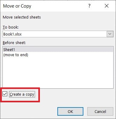 Duplicate a sheet in Microsoft Excel.
