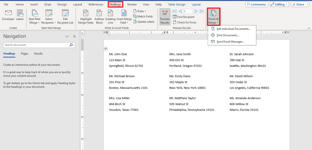How to create a table of contents in Microsoft Word.