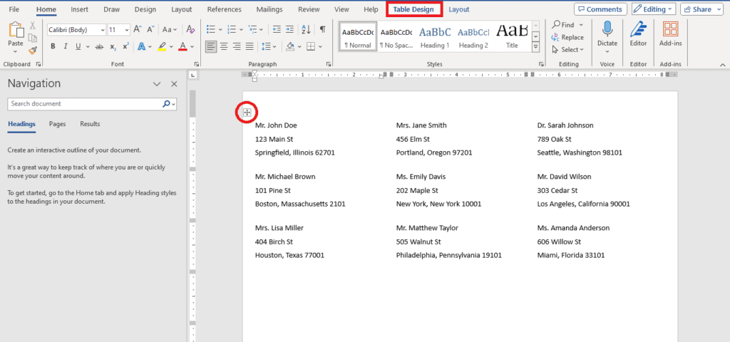 How to create a table in Microsoft Word for your content.