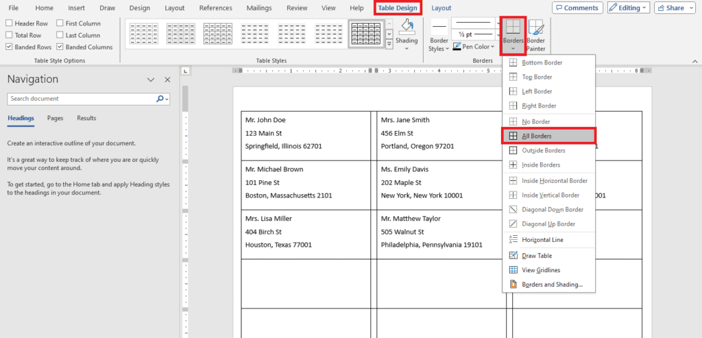 How to create a table of contents in microsoft word for easy navigation.