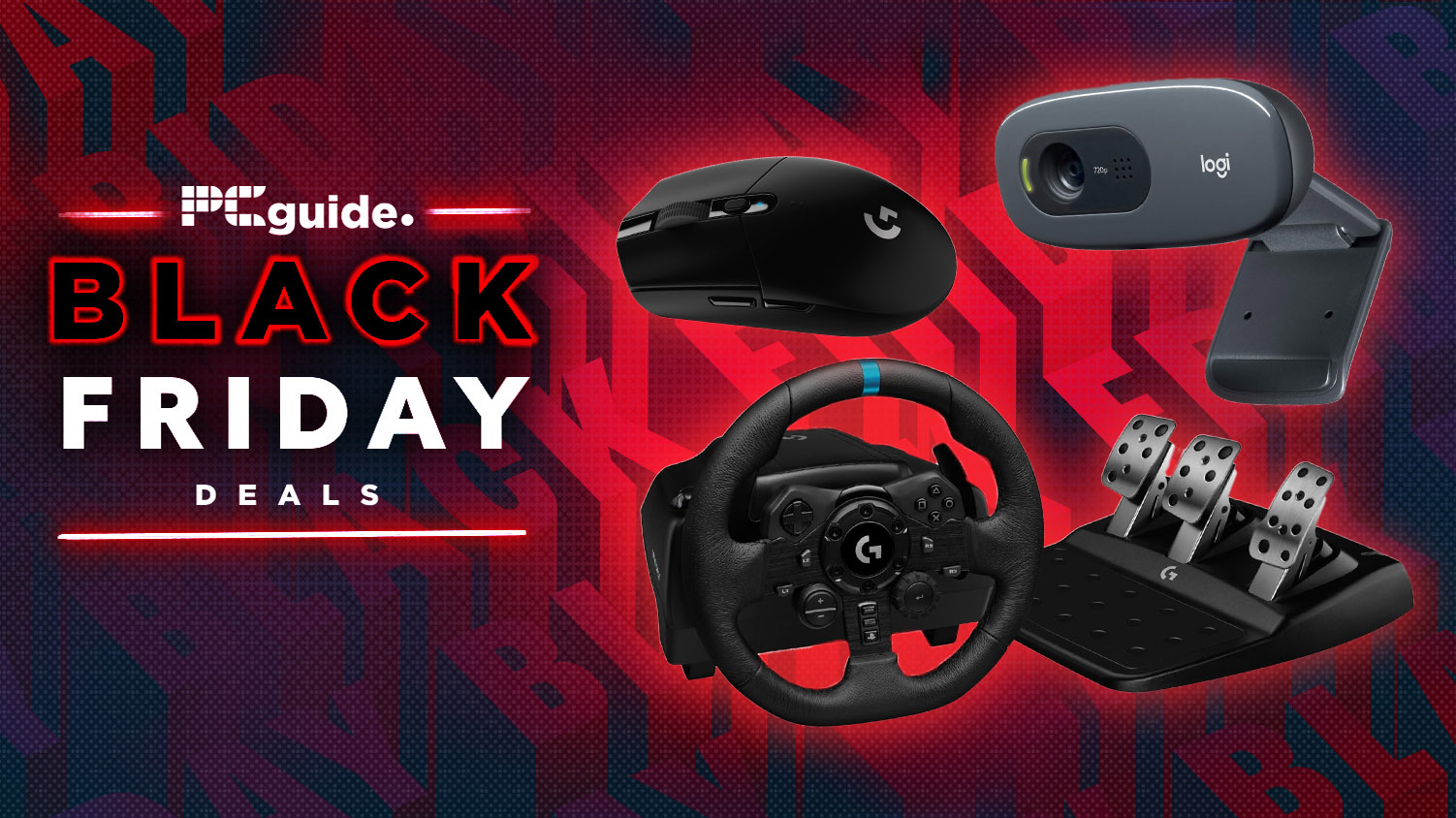 Logitech products on a Black Friday background