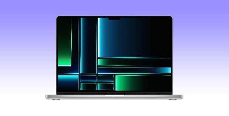 Best laptop for video editing featuring a blue and green background.