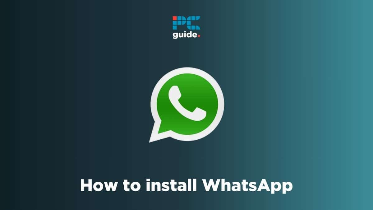 A guide to install WhatsApp featuring the app's logo.