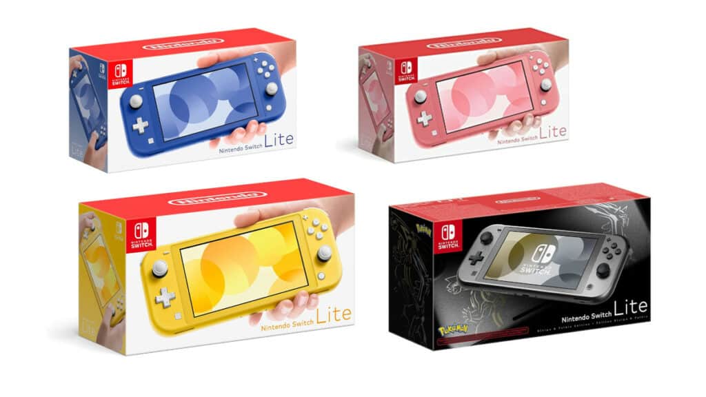 Memorial Day Nintendo Switch Lite deals - four Lite colors