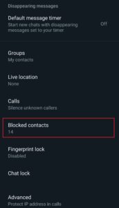blocked contacts