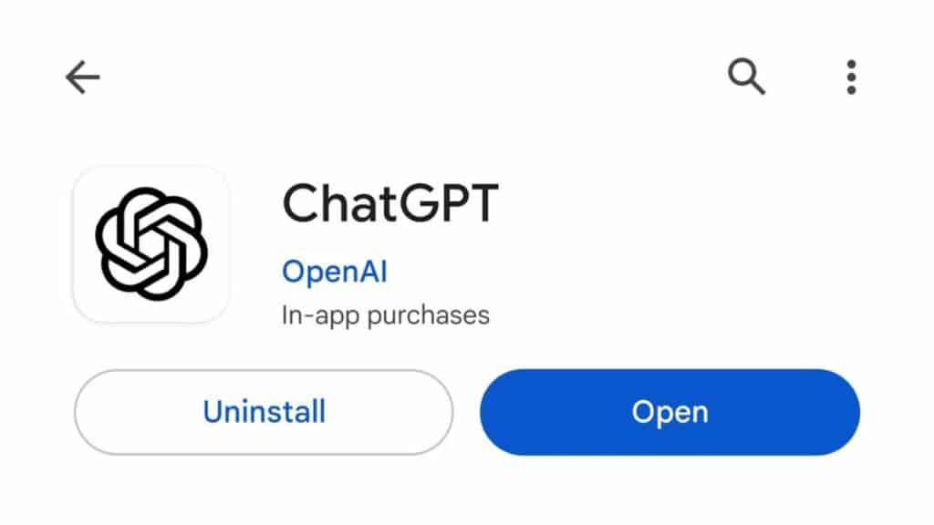 ChatGPT Android app installed