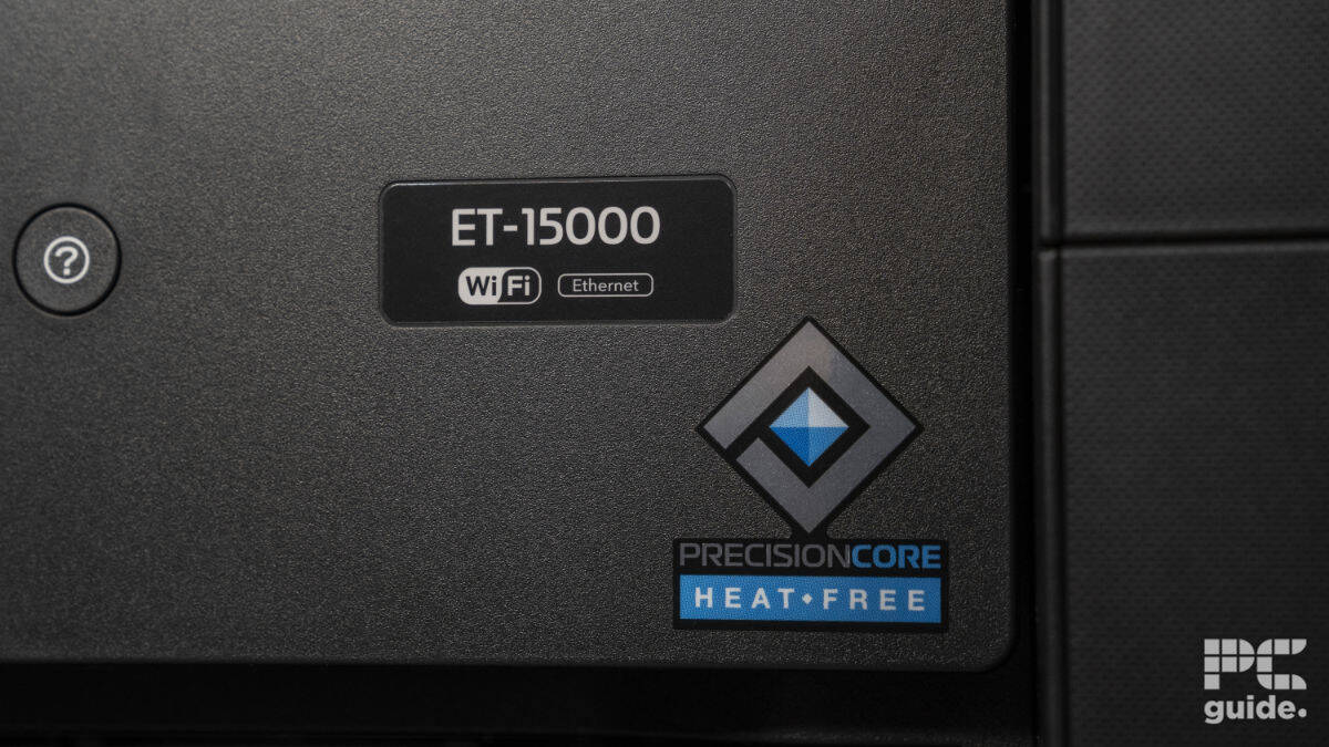 Epson ET-15000 Printer label, Image by PC Guide