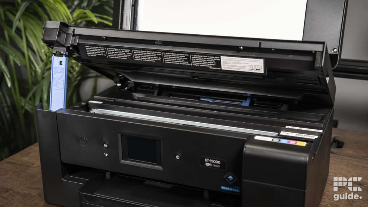 Epson ET-15000 Printer open top, Image by PC Guide