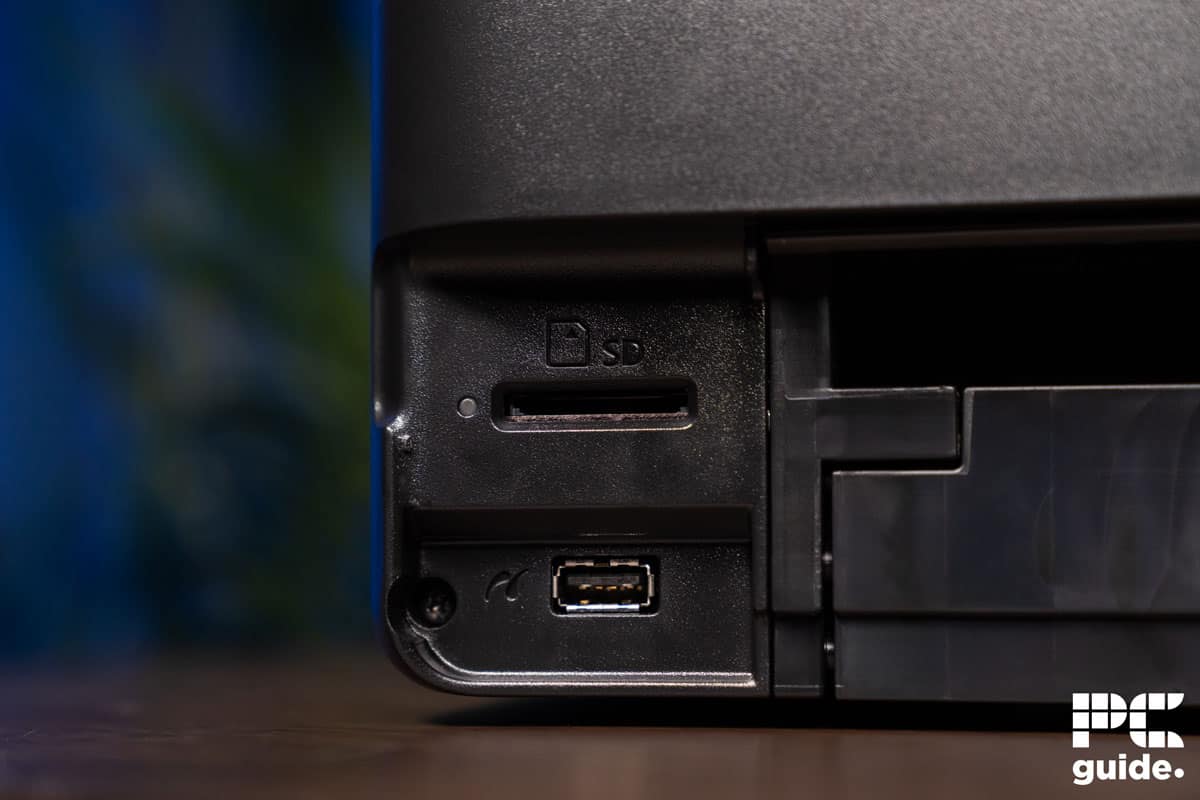 Epson EcoTank ET-8550 SD card and USB slot, Image by PC Guide