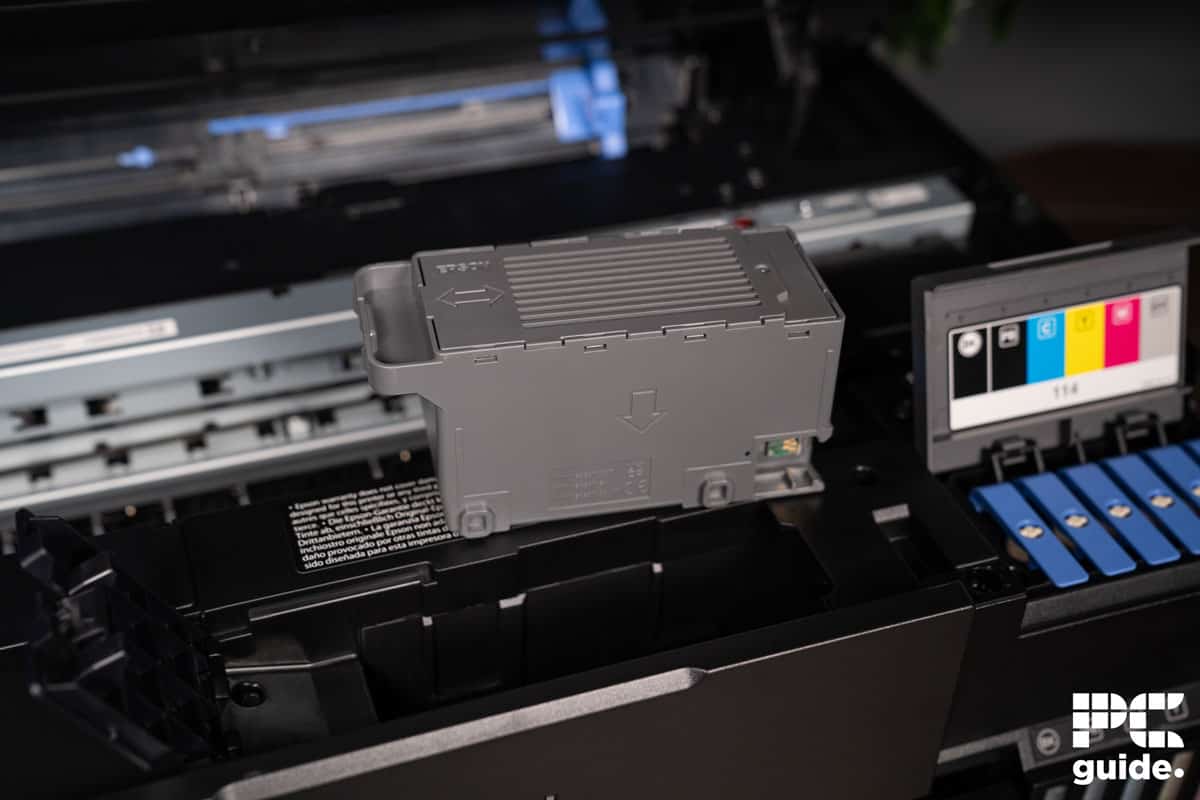 Epson EcoTank ET-8550 maintenance box, Image by PC Guide