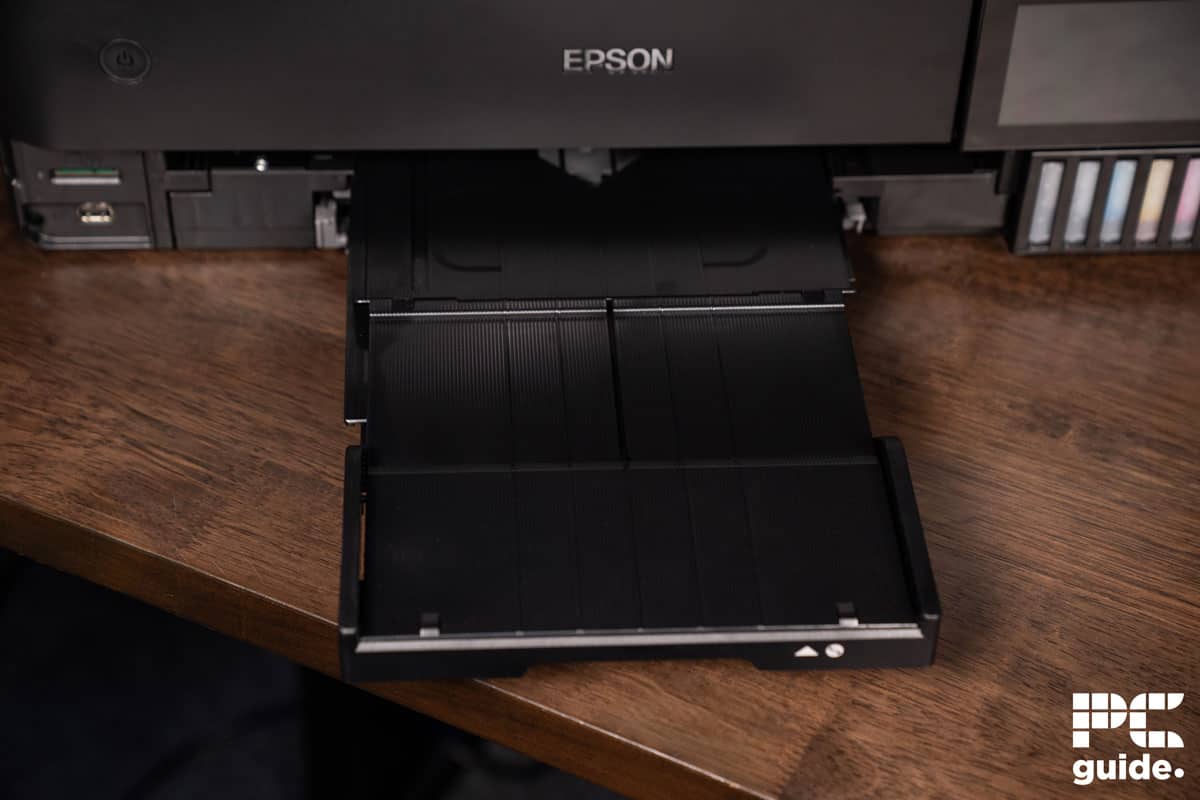 Epson EcoTank ET-8550 output tray, Image by PC Guide