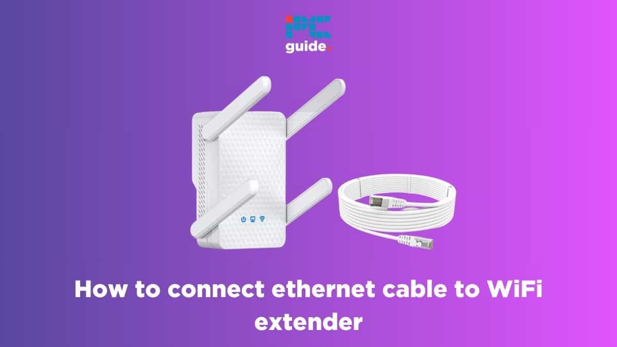 Instructions on connecting an Ethernet cable to a Wi-Fi extender: Carefully plug the Ethernet cable into the corresponding port on your Wi-Fi extender.