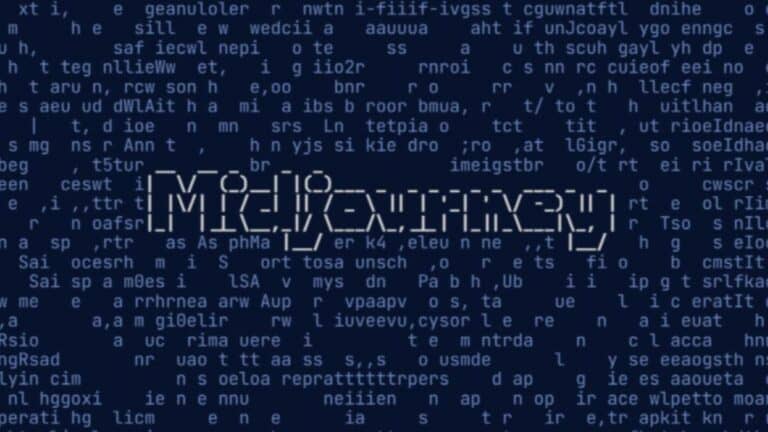 Can Midjourney generate text? Yes, to an extent. Image is a screen capture from the Midjourney website showing 'Midjourney' surrounded by random letters on a dark blue background.
