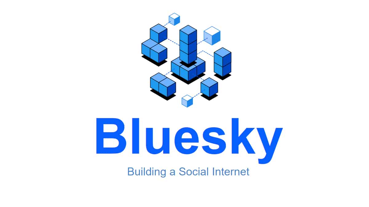 Is Bluesky owned by Twitter? In short, no. Picture shows image of the Bluesky logo on a white background.
