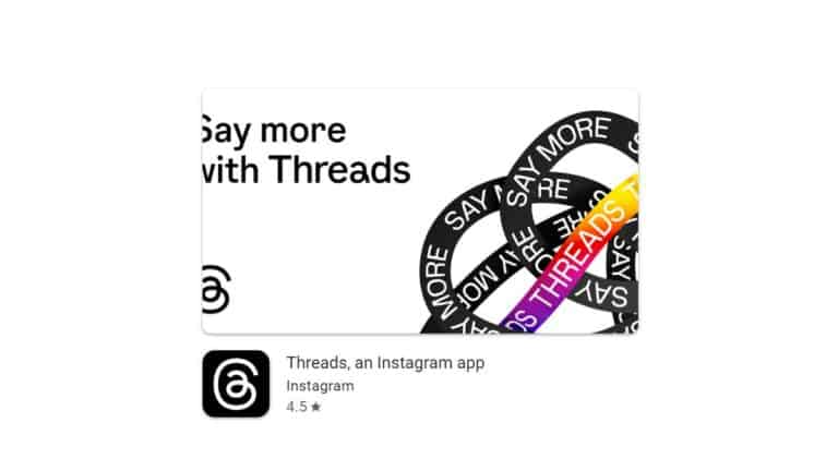 Is Threads available in the UK? Image is a picture of the Threads app on the Google Play Store.